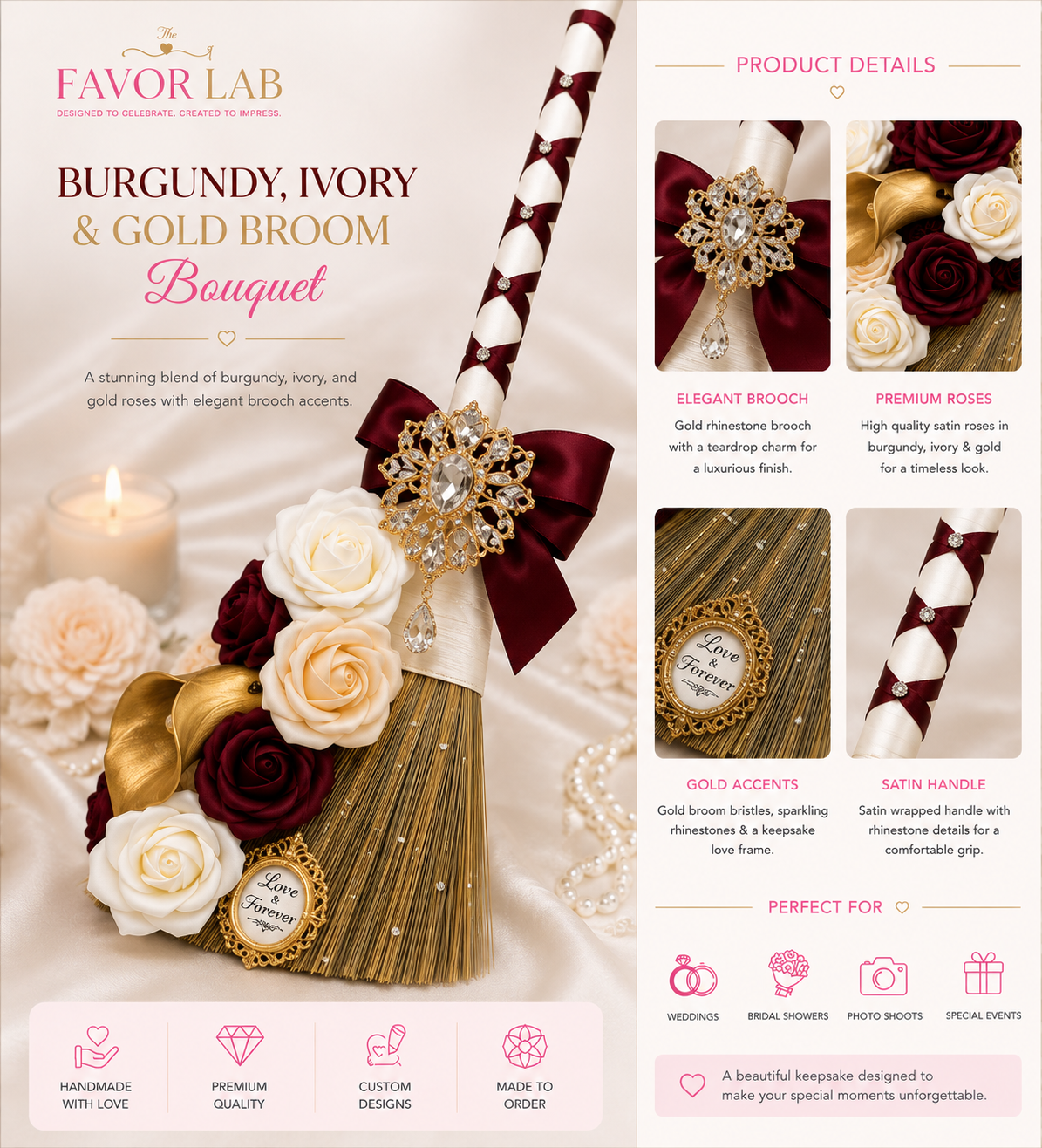 Glam Bridal Brooms